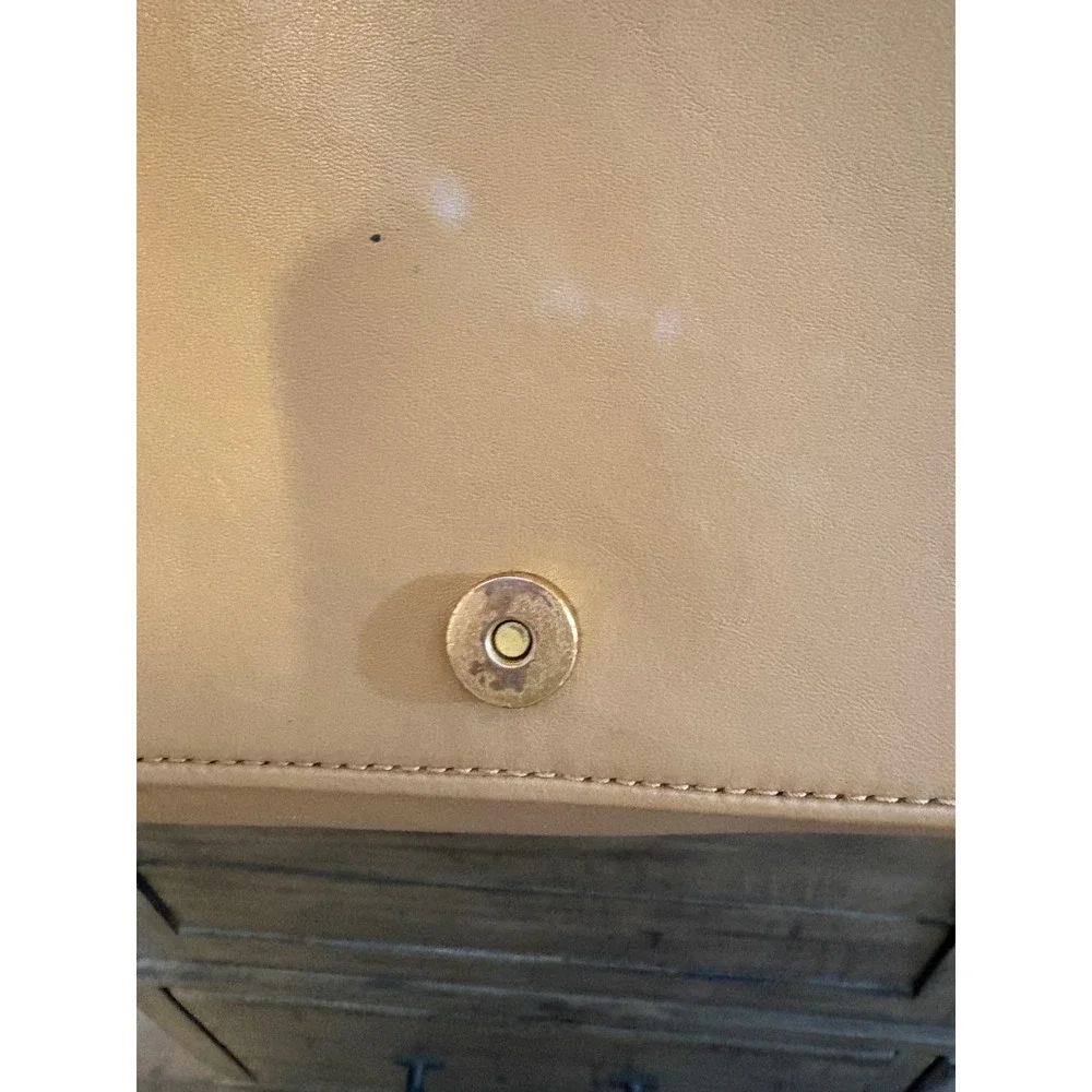 Tory Burch Soft Convertible Shoulder Bag Tan Leather Gold Chain Medium